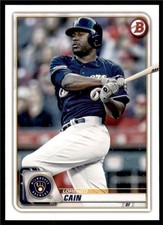 2020 Bowman Base #28 Lorenzo Cain - Milwaukee Brewers