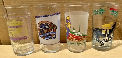 4 Horse Racing Glass 1978 Triple Crown Winners,Belmont Stakes,Pimlico,Churchhill - Image 1 of 4