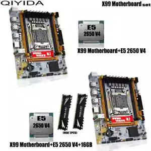 QIYIDA X99 Motherboard Set LGA 2011-3 Kit With Intel Xeon E5 2650v4 CPU 64GB RAM - Picture 1 of 2