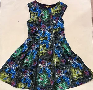 Eva Franco Blue Rebel Jungle Bee Bug Dress Size 10 - Picture 1 of 9