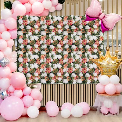 6*Artificial Flower Wall Panel Faux Rose Panel Wedding Backdrop Venue Decoration - Image 1 of 4