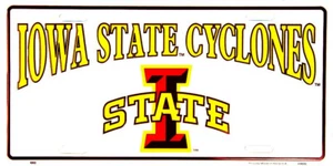 Placa de matrícula de aluminio blanco de Iowa State Cyclones - Imagen 1 de 1
