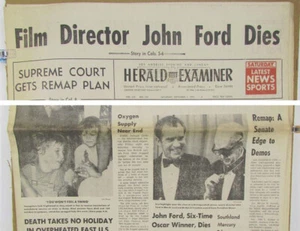 JOHN FORD DIES DIRECTOR September 1 1973 LA Herald Examiner George Foreman Win - Picture 1 of 9