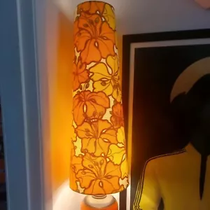 70cm TALL! West German Lampshade Retro Vintage 60s 70s fat lava Flower Power - Picture 1 of 12