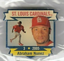 Abraham Nunez 2005 St Louis Cardinal Sealed Photo Pin Back