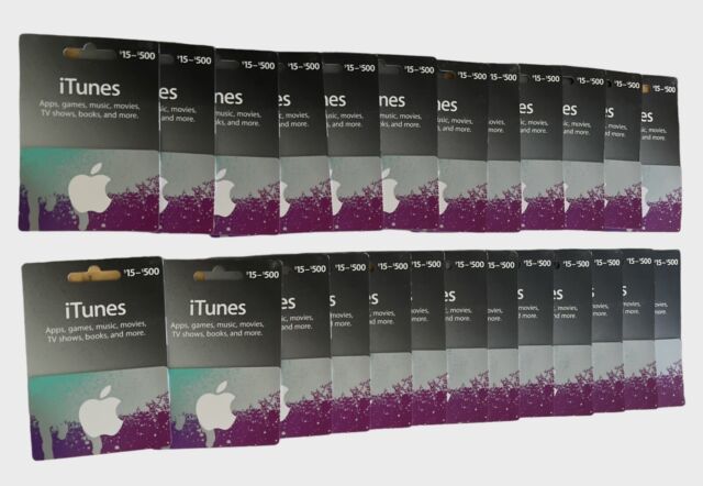 Apple iTunes Gift Card NO VALUE Rechargable $15-$500 (IL/RT6-S36