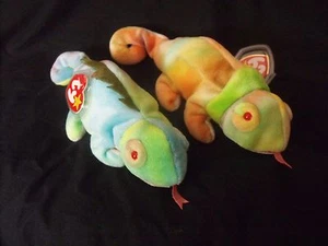 2 LOT - RARE TY BEANIES - IGGY & RAINBOW - TYE DYE - ODDITY - ERROR - LQQK!! - Bild 1 von 12