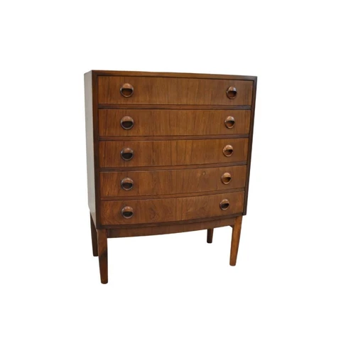 Mid Century Modern Danish Rosewood Five Drawer Chest Cover