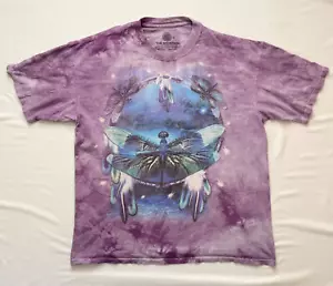 Vintage Y2K The Mountain T Shirt Size XL USA Dyed & Printed Dragonfly Nature - Picture 1 of 6