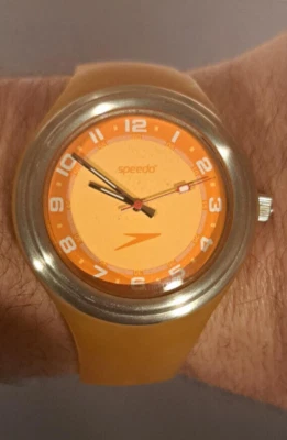 Orange Speedo Watch, Rubber Band, Working, New Battery - Image 1 of 4