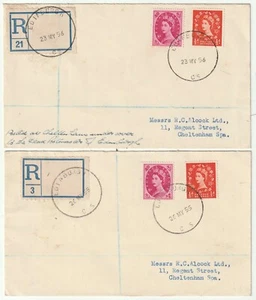 1955/6 2 DIFERENTES SELLOS DE ESQUELETO IGLESIA DE EDIMBURGO DE ESCOCESA REGISTRADOS ALCOCK - Imagen 1 de 2