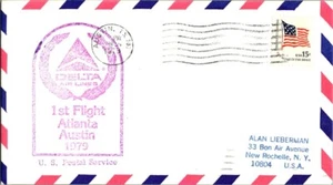 Delta Airlines First Flight Austin Texas - Atlanta Georgia - 1979 - Picture 1 of 2
