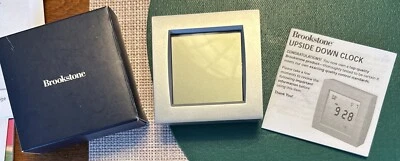 BROOKSTONE UPSIDE DOWN CLOCK ~ Date/Time, World Time, Timer, Temperature - Image 1 of 4