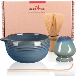 Matcha Tee Set | Schale mit Ausgießer, Besen 80er & Halter, Matchalöffel | Menou - Bild 1 von 8