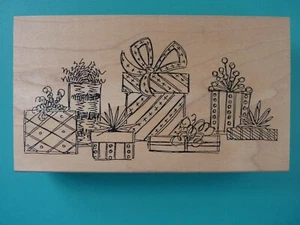 Múltiples regalos envueltos en regalo, sellos grandes de Judith sello de goma - Imagen 1 de 2