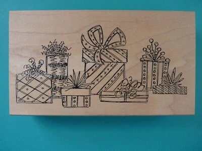 Múltiples regalos envueltos en regalo, sellos grandes de Judith sello de goma Foto 1 de 2