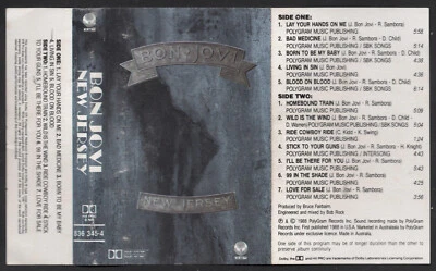 1988 MUSIC AUDIO CASSETTE TAPE - [ALBUM: NEW JERSEY] GROUP: BON JOVI (AUSTRALIA) - Image 1 of 4