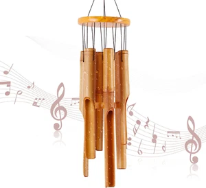 32" Bamboo Wind Chimes Memorial Gifts for Mom Handcrafted Wooden Wind Chimes wit - Picture 1 of 12
