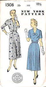 Vintage 1950s Dress & Bolero New York Sewing Pattern 1508 Bust 37 UC FF - Picture 1 of 2
