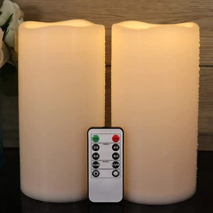 Large Waterproof Outdoor Flameless Candles Battery Operated with Remote Timer - Picture 1 of 12