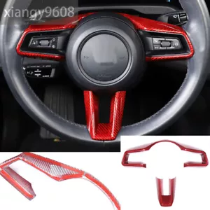 Red Carbon Fiber Steering Wheel Trim For Porsche 911 Taycan 2019+ MACAN Panamera - Bild 1 von 12
