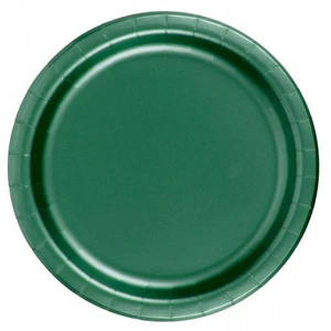 72 Plates 6 7/8" Paper Dessert Plates Wax Coated - Hunter Green - Picture 1 of 2