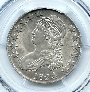 1824/4 O-110a Capped Bust Half Dollar, PCGS AU55 - Bild 1 von 3