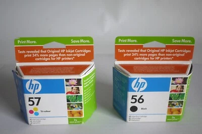 Genuine HP 57 TRI COLOUR and BLACK Ink Cartridge's Dated 2009 SEALED - Image 1 of 4