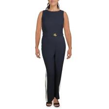Lauren Ralph Lauren Womens Navy Crepe Colorblock Sleeveless Jumpsuit 6 BHFO 2610