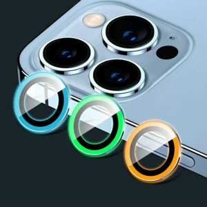 Luminous Camera Lens Glass Protector Ring For iPhone 16 15 Pro Max 14 13 12 11 - Picture 1 of 15