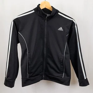 Adidas Girls' Track Jacket • black / iridescent silver stripe • M 10/12 - Picture 1 of 10