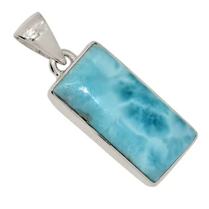Natural Genuine Larimar - Dominican Republic 925 Silver Pendant ALLP-28855 - Picture 1 of 1