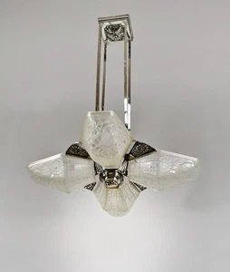 HUBENS & DEGUÉ : FRENCH 1930 ART DECO CHANDELIER .. muller daum era France - Picture 1 of 17