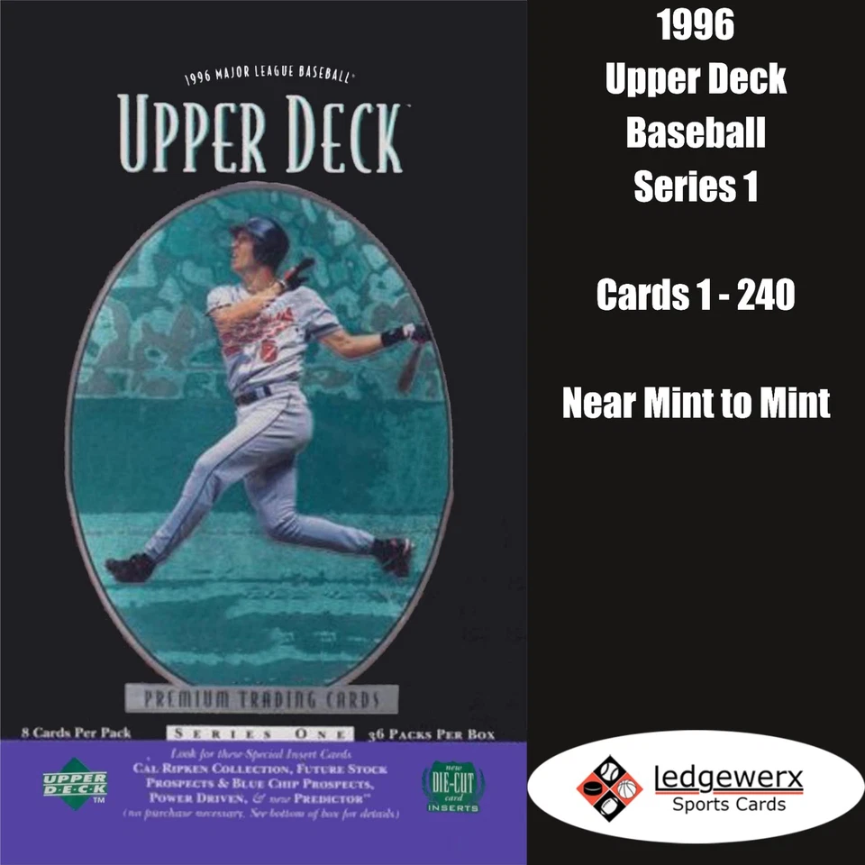 1996 Upper Deck Baseball Series 1 - Complete Your Set, Cards 1 - 240 NM to Mint - Image 1 of 1