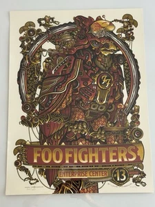 Poster Foo Fighters 13/10/18 St. Louis Guy Burwell firmato 344/350 17,5x23,5 arte - Foto 1 di 16