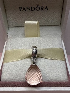 73A NIB PANDORA SS PINK MURANO FASCINATING FACETED BEAUTY DANGLE #791602CPK - Picture 1 of 6
