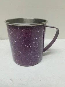 EMAILLEWARE PFLAUME WEISS GESPRENKELT KAFFEETASSE BECHER 20 UNZEN - Bild 1 von 7