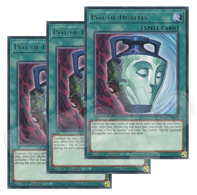 Yugioh - Pot of Duality x 3 - 1st Edition Rare NM - Plus Free Holo Card - Image 1 of 1