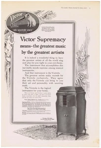 1917 Victor Talking Machine Victrola XVII RCA Nipper Cherubs Print Ad - Picture 1 of 1