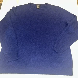 Lord and Taylor Women’s Blue 100% Cashmere Sweater Size 2X Crewneck - Picture 1 of 3