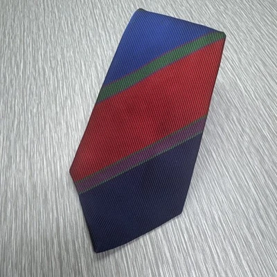 Corbata de seda Turnbull & Asser multicolor a rayas hecha en Inglaterra dinero antiguo clásico Foto 1 de 4