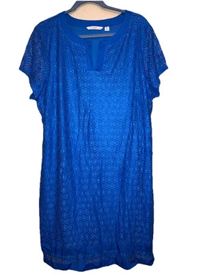 Новое без ценников синее кружевное платье Isaac Mizrahi - Изображение 1 из 4