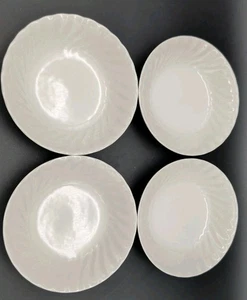 4er Set Johnson Bros 5" Weiß Swirl Dessertschalen Made In England - Bild 1 von 5