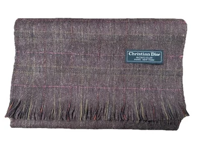 Christian Dior Monsieur Men’s ScarfNeckwear/ Winter Warm, Brown/maroon plaid - Image 1 of 4
