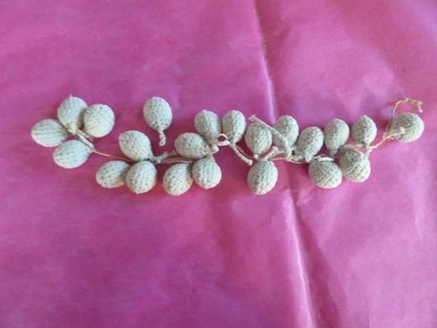 Pompons ancien occasion fait main crochet macramé mercerie passementerie - Photo 1/4