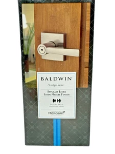 BALDWIN 353SPL-SQR Sichtschutz-Türdrücker-Set SATIN NICKEL BETT & BAD NEU - Bild 1 von 2