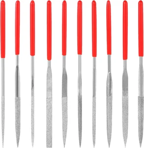 10 Stück Diamant Mini Feilen Set Metall Riffelfeilen Präzisionsmetallarbeiten - Bild 1 von 7