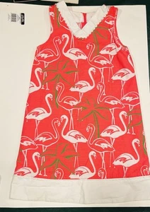 Gymboree Girls 12 A Line 100% Cotton Flamingo Dress - Picture 1 of 4
