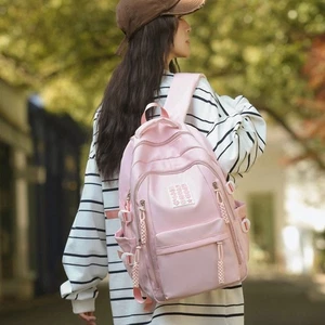 Plain Schoolbag Students Bookbag Cute Rucksack Unisex - Picture 1 of 12