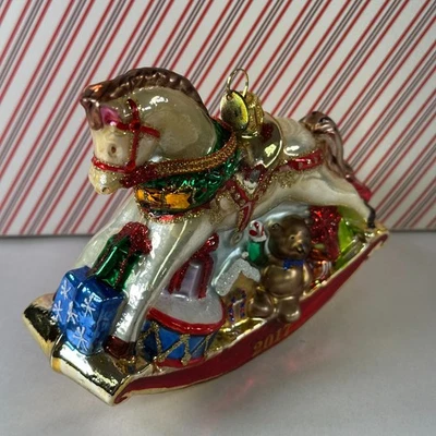 Hallmark Keepsake Regal Rocking Horse Blown Glass Handcrafted in Poland Ornament - Image 1 of 4